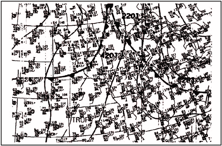 The Surface Analysis Chart Depicts